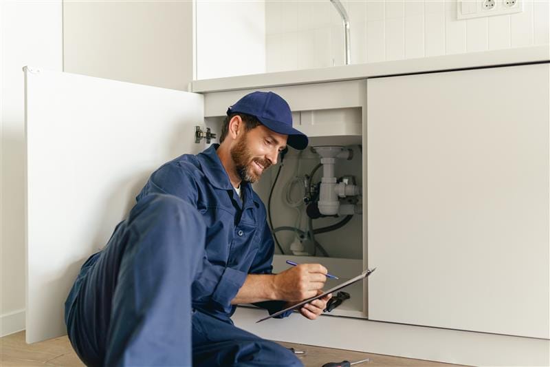 Residential plumber providing service in a Diamond Bar home